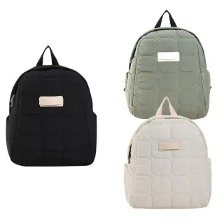 【Eiby】日系簡約休閒雙肩包 棉服輕量防潑水後背包 側背包 旅行包