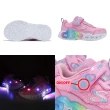 【SKECHERS】燈鞋 S Lights-Flutter Heart Lights 大童 粉紅 魔鬼氈 閃燈 運動鞋(303752-LPKLP)
