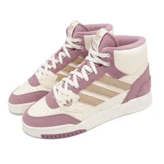 【adidas 愛迪達】休閒鞋 Drop Step SE W 女鞋 米白 紫 皮革 高筒 經典 復古 運動鞋 三葉草 愛迪達(IF2697)