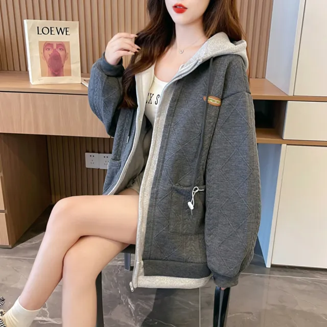 【SCL 南加州丹寧】不再怕冷雙層爆暖針織菱格紋連帽外套 XL-*5XL