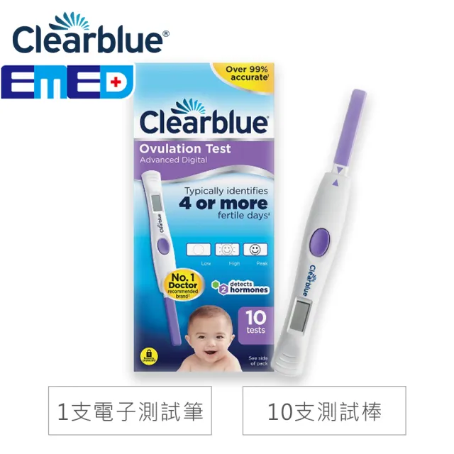 【Clearblue 速必得】第二代排卵檢測試筆(1支電子測試筆+10支測試棒)