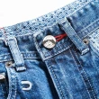 【EDWIN】江戶勝 男裝 浮世繪波紋裡布微破壞錐形牛仔褲(中古藍)