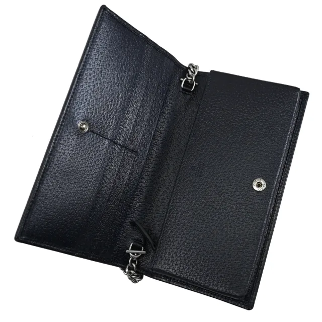 【GUCCI 古馳】Horsebit 1955 WOC 品牌經典馬蹄LOGO拼接長夾斜背包(深藍)