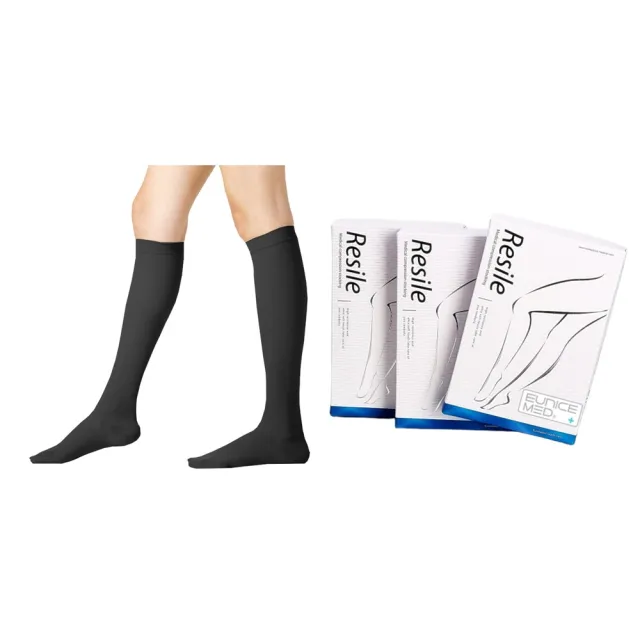 【EuniceMed】醫用輔助襪(CPS-3002-BK壓力襪/包趾襪/小腿襪/黑色/漸進式壓力/靜脈曲張/水腫/彈力襪/彈性襪)