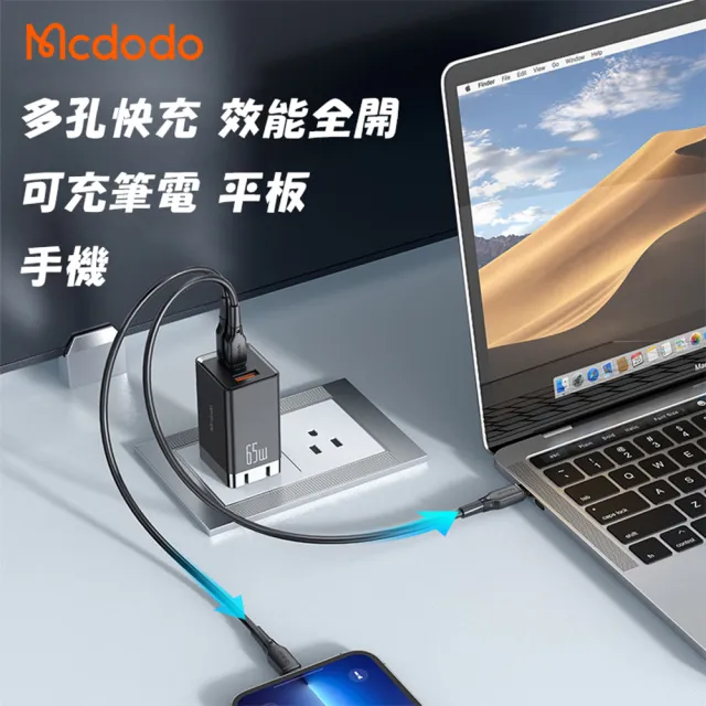 【麥多多 Mcdodo】GaN 67W Pro 氮化鎵充電器(Type C/USB 三孔PD快充)