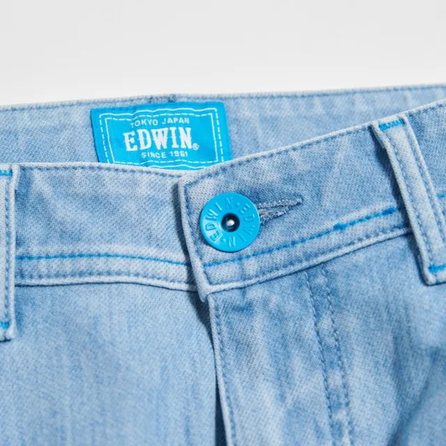 【EDWIN】男裝 加大碼 JERSEYS迦績 急速窄管小直筒牛仔褲(拔淺藍)