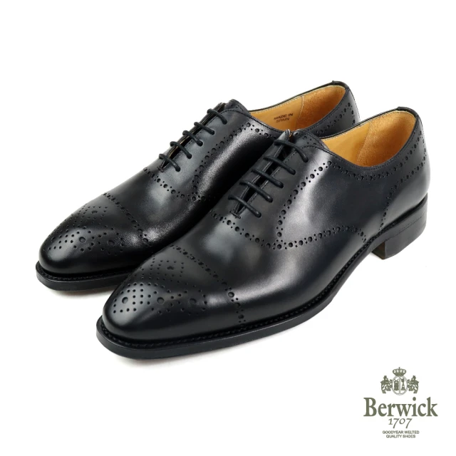 Berwick 西班牙質感手工綁帶德比鞋 黑色(B3011-