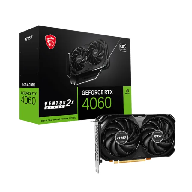 【MSI 微星】RTX 4060 VENTUS 2X BLACK 8G OC 顯示卡+海盜船 RM550x 80PLUS 金牌 電源供應器