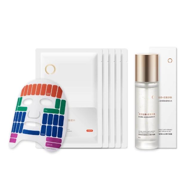 【AMIRO】S2 護膚禮盒(雙效淡紋緊緻水光精華凝露80ml+多維膠養緊緻抗皺面膜5片 禮物 情人節 抗老)