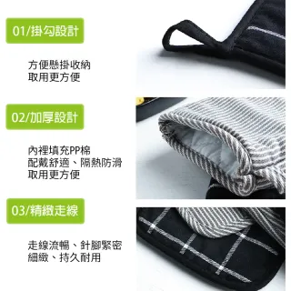 【良居生活】加厚棉布2入組-隔熱止燙微波爐 烤箱手套 防燙止熱 烘焙手套 掛吊式 廚房 咖啡廳 餐廳