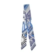 【Hermes 愛馬仕】Objets de Curiosite Twilly絲巾(海軍藍/鈷藍/白)