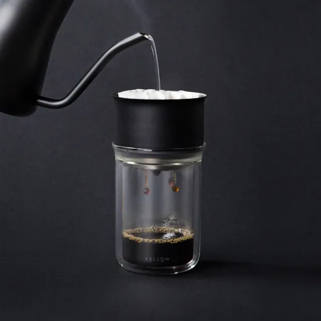 【FELLOW】Pour Over Dripper Set X 不鏽鋼雙層真空濾杯組（1-2人份）(濾杯+雙層玻璃杯300ml)