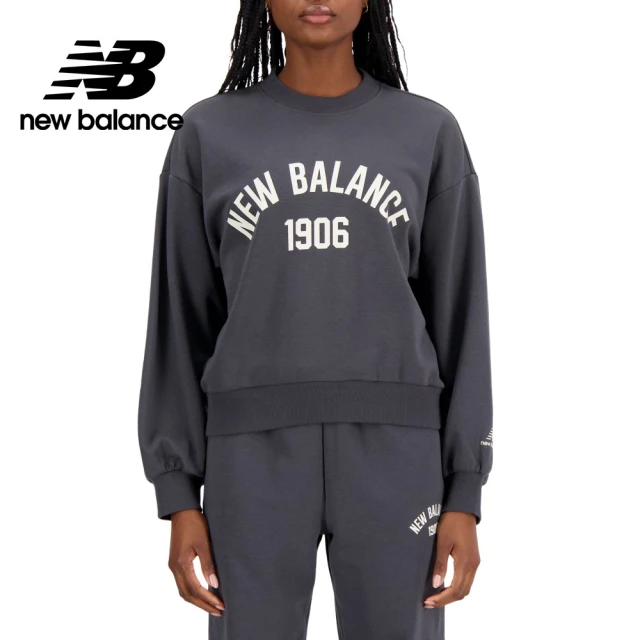 NEW BALANCE NB 簡約落肩長袖上衣_女性_墨灰色_WT33553ACK(美版 版型偏大)