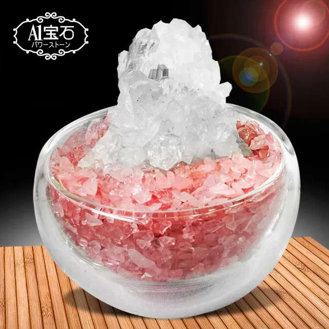 【A1 寶石】招財轉運白水晶簇-粉水晶聚寶盆