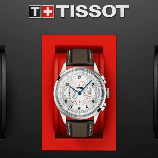 【TISSOT 天梭】官方授權 TELEMETER 1938復刻 計時機械錶手錶 送行動電源 畢業禮物(T1424621603200)