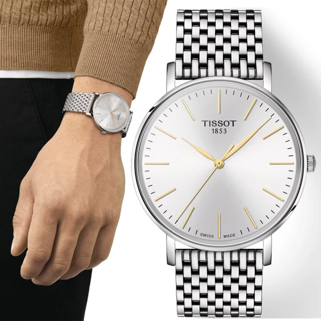 TISSOT 天梭 官方授權 Everytime 經典雋永大三針手錶-40mm 開學(T1434101101101)