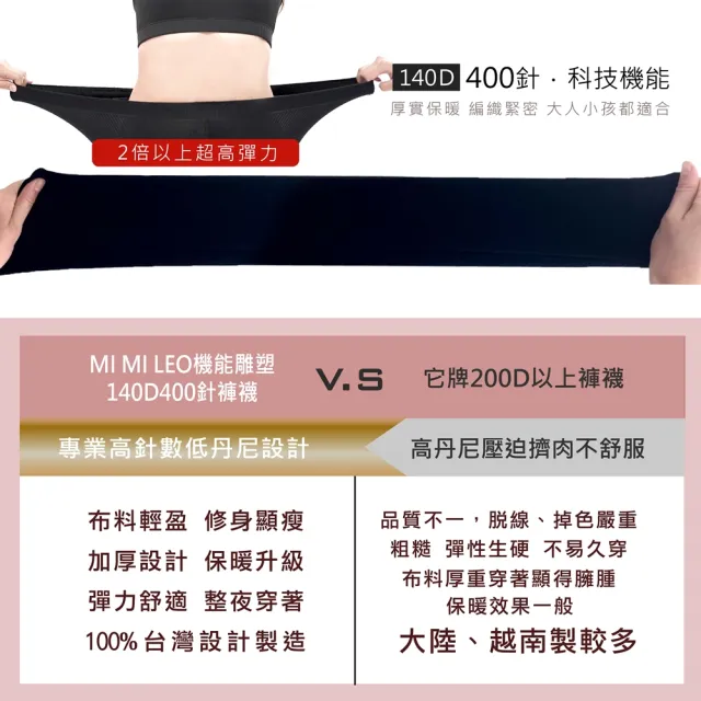 【MI MI LEO】4入組-厚刷毛保暖雕塑內搭褲 褲襪/九分(精裝版/機能褲襪/雕塑褲襪/台灣製/顯瘦/保暖/加厚)