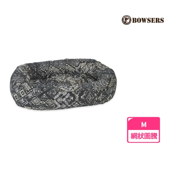 【BOWSERS】甜甜圈極適寵物床 網狀圖騰 M(狗 貓 睡墊 睡床 不沾毛 抗髒污 耐磨)