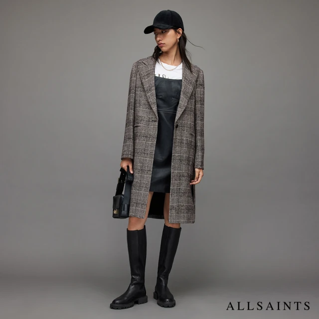 ALLSAINTS ASTRID 格紋羊毛西裝外套(寬鬆版型