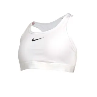 【NIKE 耐吉】女中度支撐運動內衣-DRI FIT 韻律 運動背心 BRA 慢跑 訓練 白黑(DX6822-100)