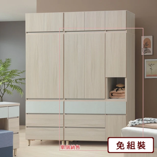 AS 雅司設計AS 雅司設計 凱莉4×7尺衣櫃-117×53.5×203cm--只有紅框部分