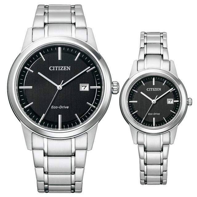 CITIZEN 星辰 光動能情侶手錶 對錶(AW1231-66E+FE1081-67E)