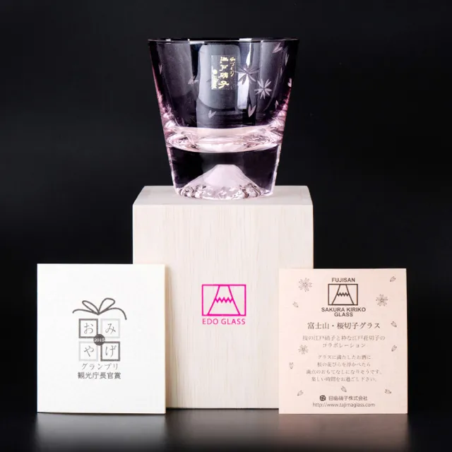 【田島硝子】富士山杯 日本手工吹製威士忌粉櫻杯 隨飲料變色 玻璃杯(TG21-015-RPS)