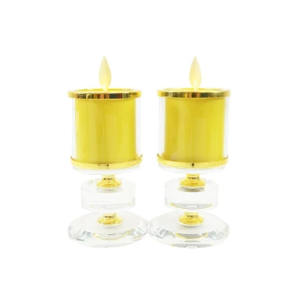 【新韻傳音】光普心燈 光普燭杯+充電式電子蠟燭(黃色 2入 電子蠟燭 仿真燈芯)