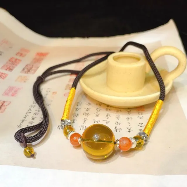 【勝弘珠寶】多明尼加藍珀圓珠項鍊-7-19mm