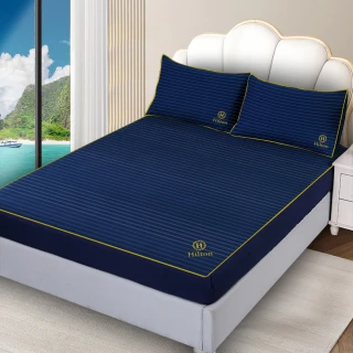 【Hilton 希爾頓】蔚藍星辰。銀纖維石墨烯萊賽爾枕套床包組-雙人、加大均一價(薄床包x1+枕套x2/床笠)