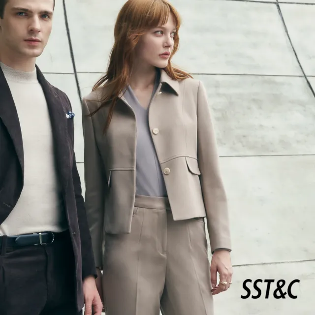 【SST&C】女裝 淺卡其翻領西裝外套7162210005(雙11精選)
