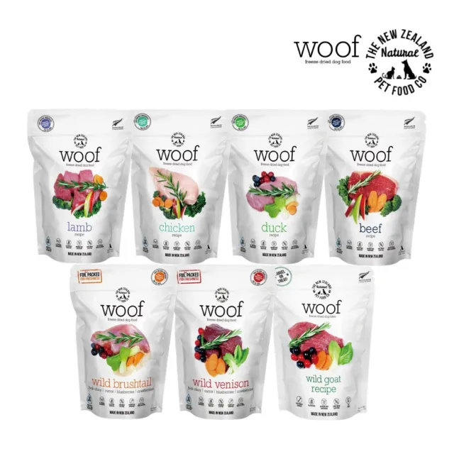 【NZ Natural 鮮開凍】woof狗狗冷凍乾燥生食餐 1kg/2.2lbs(凍乾鮮食、狗糧)