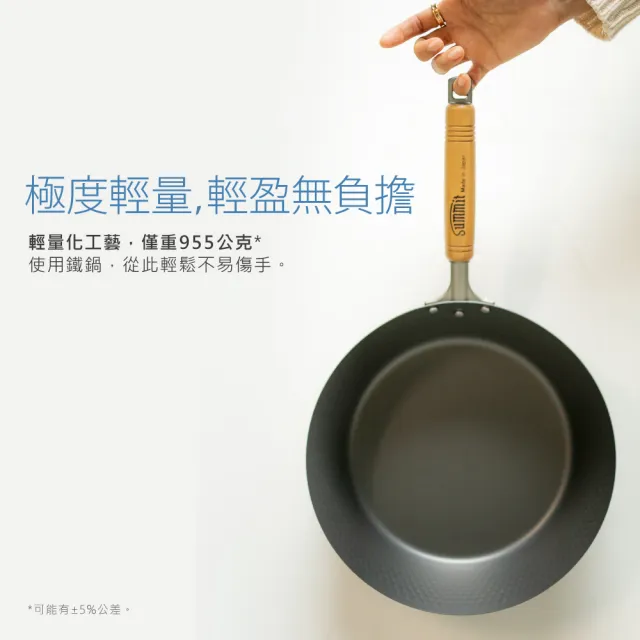 【Summit】輕量氮化處理鐵鍋-28cm平底鍋+玻璃蓋(蜂巢紋)