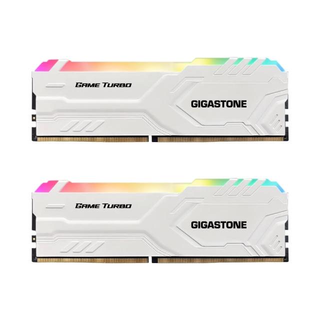 【Gigastone 立達國際】GAME TURBO DDR4 3200 32GB RGB 電競超頻 桌上型記憶體-白(PC專用/16GBx2)