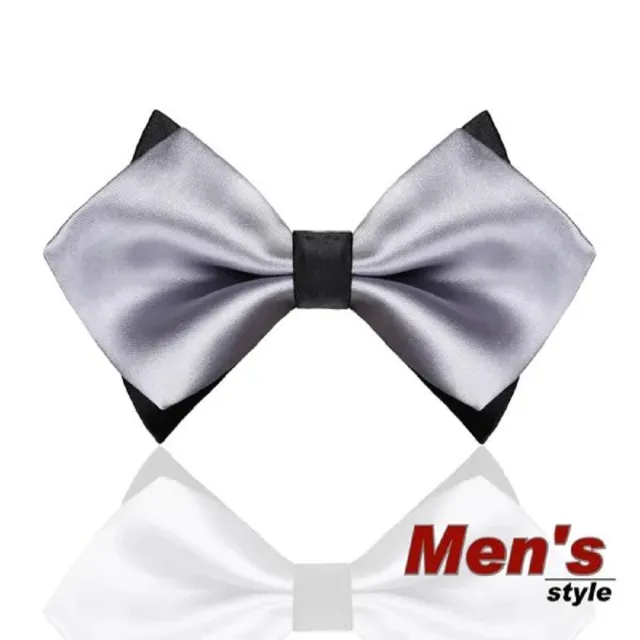 【vivi 領帶家族】男仕配件 //結婚新郎、伴郎紳士領結、尖頭蝴蝶結(G1206素面灰白)