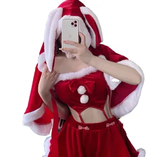 【流行E線】聖誕服裝披肩 角色扮演紅色斗篷聖誕披肩(MF094)