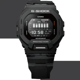 【CASIO 卡西歐】G-SHOCK 藍牙連線 方形運動腕錶(GBD-200-1)