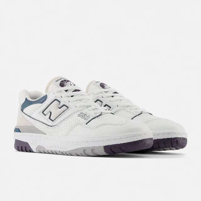 NEW BALANCE 休閒鞋 550 男鞋 女鞋 白 綠 皮革 麂皮 拼接 復古 低筒 NB 情侶鞋(BB550WCB-D)