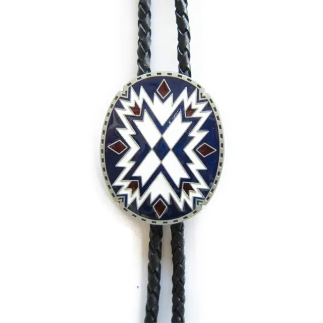 【米蘭精品】現貨+預購 Bolo tie波洛領帶(經典冷琺琅藍白稜格紋美式領帶男配件74gx9)