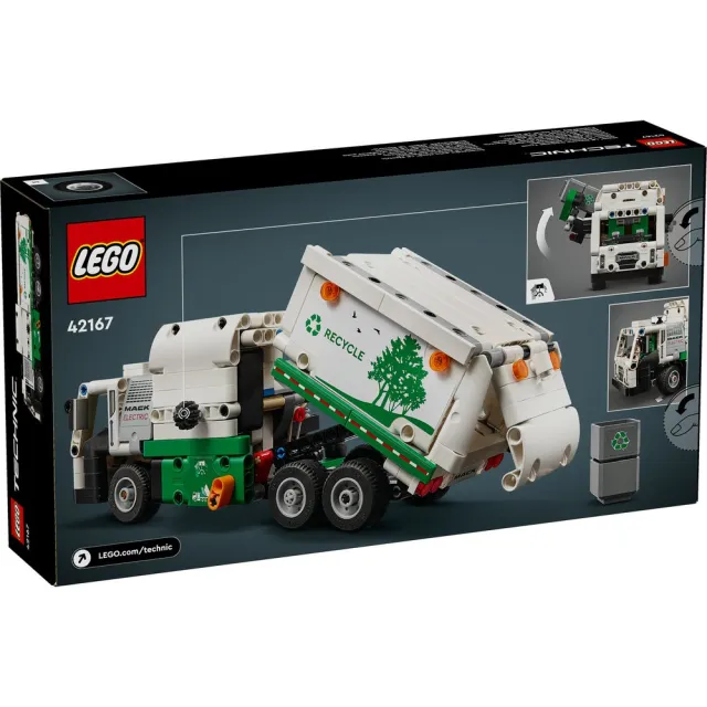 【LEGO 樂高】科技系列 42167 Mack LR Electric Garbage Truck(麥克貨車 垃圾車積木)