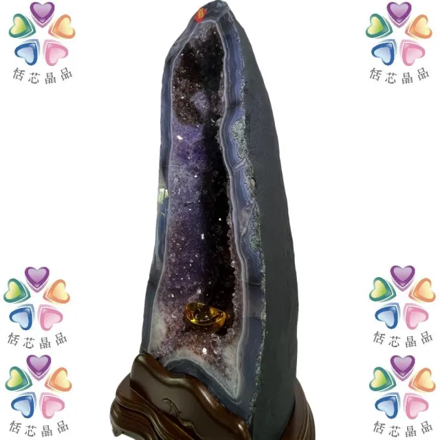 【恬芯晶品】9.08kg巴西紫水晶洞新居財位擺設BS33(紫鈦晶紫水晶洞開運招財招貴人開業財位聖誕節)