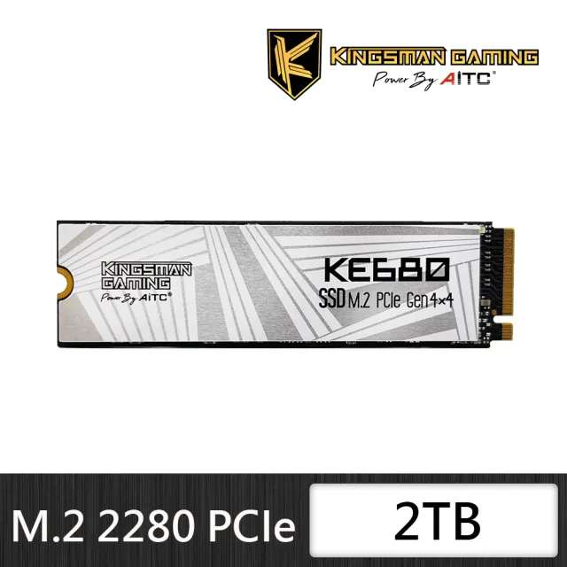 【AITC 艾格】KINGSMAN KE680_2TB NVMe M.2 2280 PCIe Gen 4x4 SSD 固態硬碟(讀：7400M/寫：6600M)