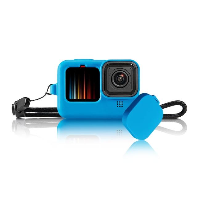 【HH】GoPro HERO 13、12、11、10、9 矽膠護套+繫繩+鏡頭蓋 -晴空藍(HPT-GPH10-SB)