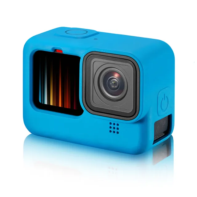 【HH】GoPro HERO 12、11、10、9 矽膠護套+繫繩+鏡頭蓋 -晴空藍(HPT-GPH10-SB)
