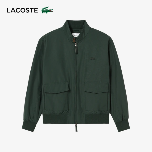LACOSTE 男裝-格紋鋪棉大口袋外套(綠色)折扣推薦