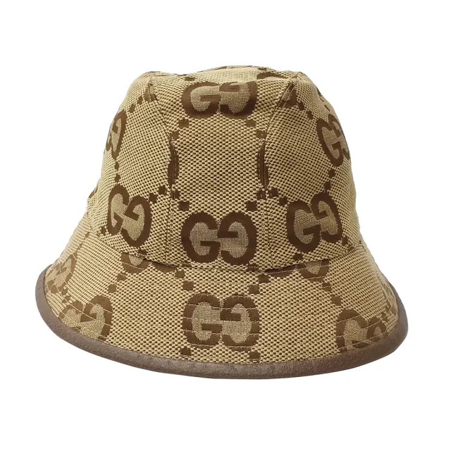 GUCCI 古馳】經典GG LOGO帆布皮革飾邊漁夫帽(黑576587-4HG53-1060) - momo購物網- 好評推薦-2025年2月