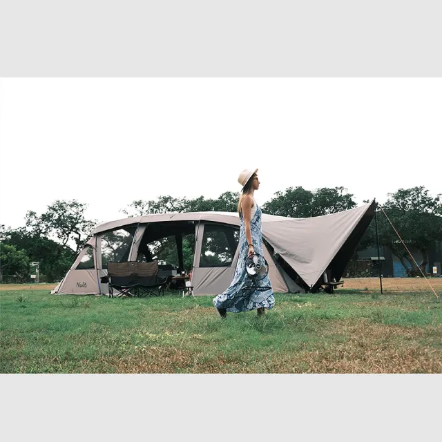 【NUIT 努特】大地之城 黑膠鋁合金 天窗別墅帳蓬 隧道帳篷 一房一廳努特帳(NTG102)