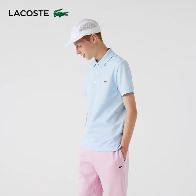 LACOSTELACOSTE 男裝-經典修身短袖Polo衫(天空藍)