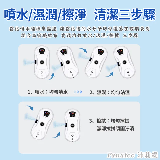 【PANATEC 沛莉緹】智能擦窗戶機器人-自動噴水 K-535(居家清潔 窗戶清潔 玻璃清洗 洗窗機器人  擦窗戶神器)