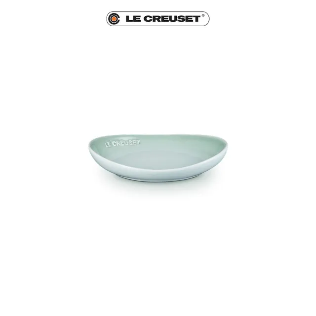 【Le Creuset】瓷器輕荷漫舞系列橢圓盤17cm(湖水綠/淡粉紫/貝殼粉 3色選1)